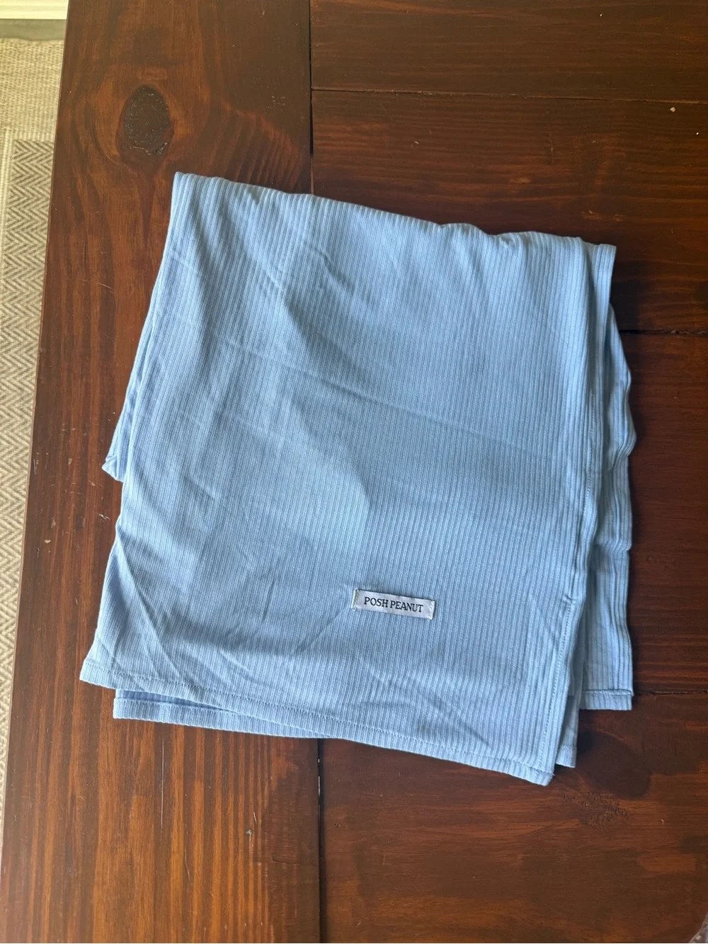 Posh Peanut Light Blue Ribbed Baby swaddle